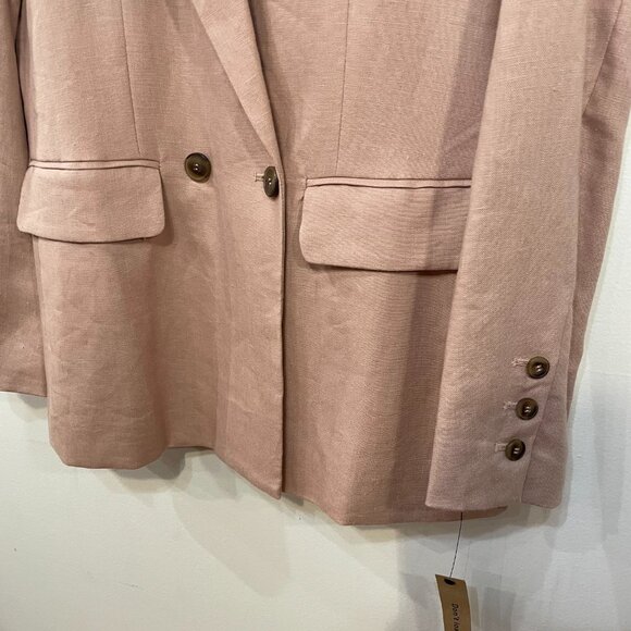 New Reformation Verano 100% Linen Blazer Dusty Pink Medium $248 - Picture 6 of 9